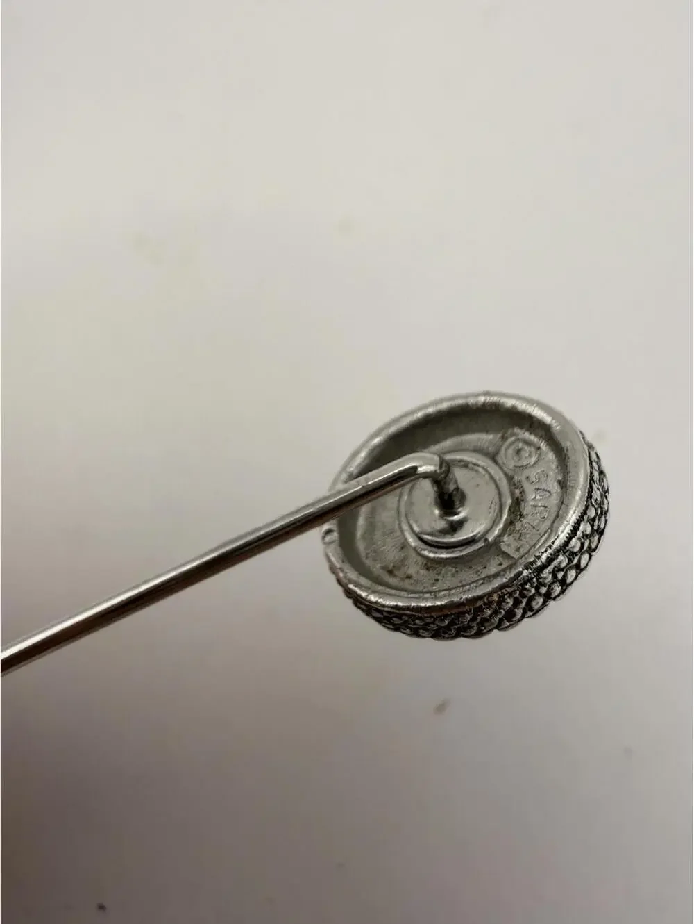 Sarah Coventry Vintage Silver Tone Stick Pin with Black Oval Stone
